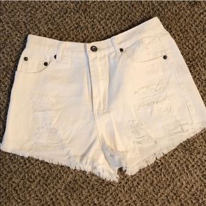 VICI High Waisted Distresses Shorts